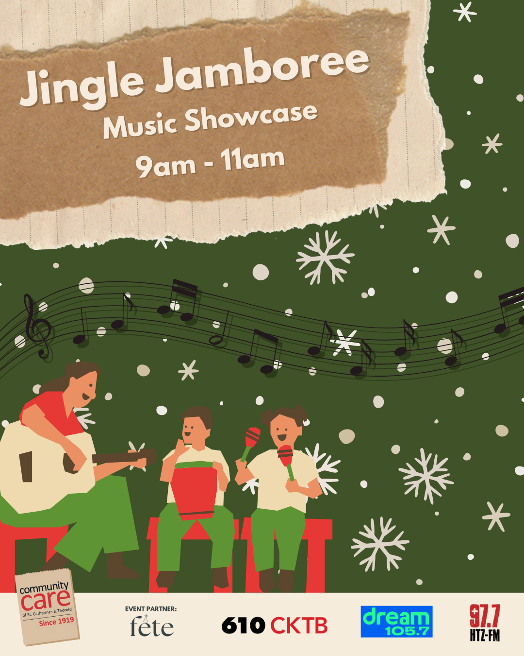 Jingle Jamboree Music Showcase Friday, December 13, 9am-11am, market square